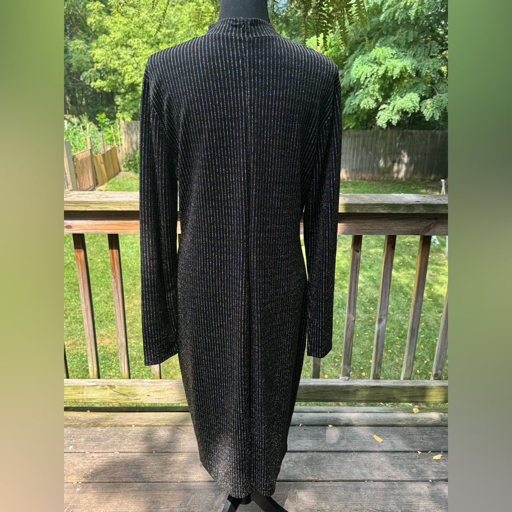 BOLD elements Metallic Striped Long Sleeve Dress XL - Picture 4 of 9